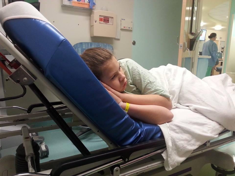 Katie is tired. Been up since 0500.