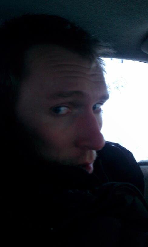 Charlie driving in the snow