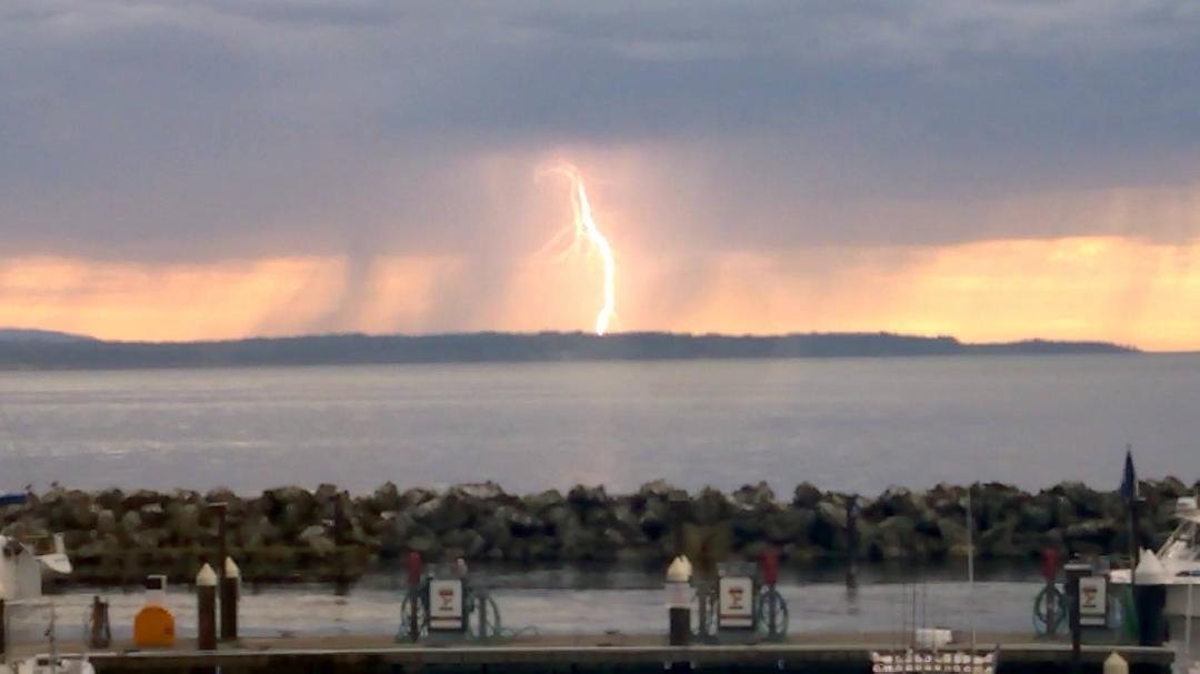 Watching the sunset and lighting strike from Anthony's in Edmonds on my 37th Wedding anniversary