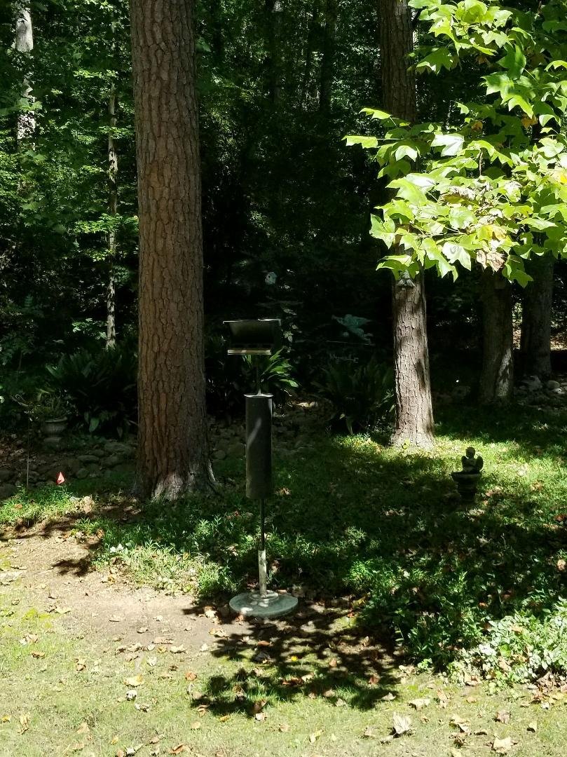 Too late, about 20 seconds before I could find my phone and take this picture there was either a large broad wing or red shouldered hawk sitting on my feeder with about an 18 inch long snake hanging from its beak. Too bad y