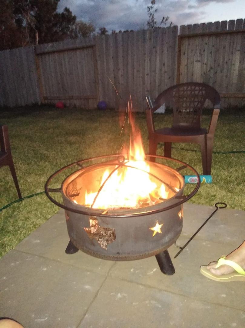Just chilling by the fire pit 🔥.