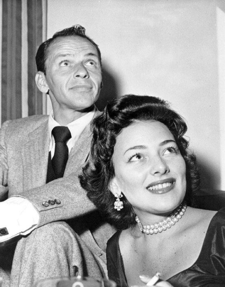 Happy Birthday to my mom (Dec 9) Here she is with Frank on his birthday (Dec 10) in '55. Photo by Sammy Davis Jr