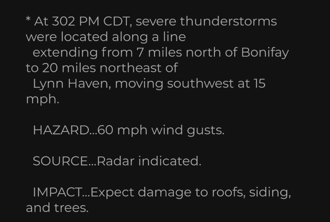 Severe TS warning...