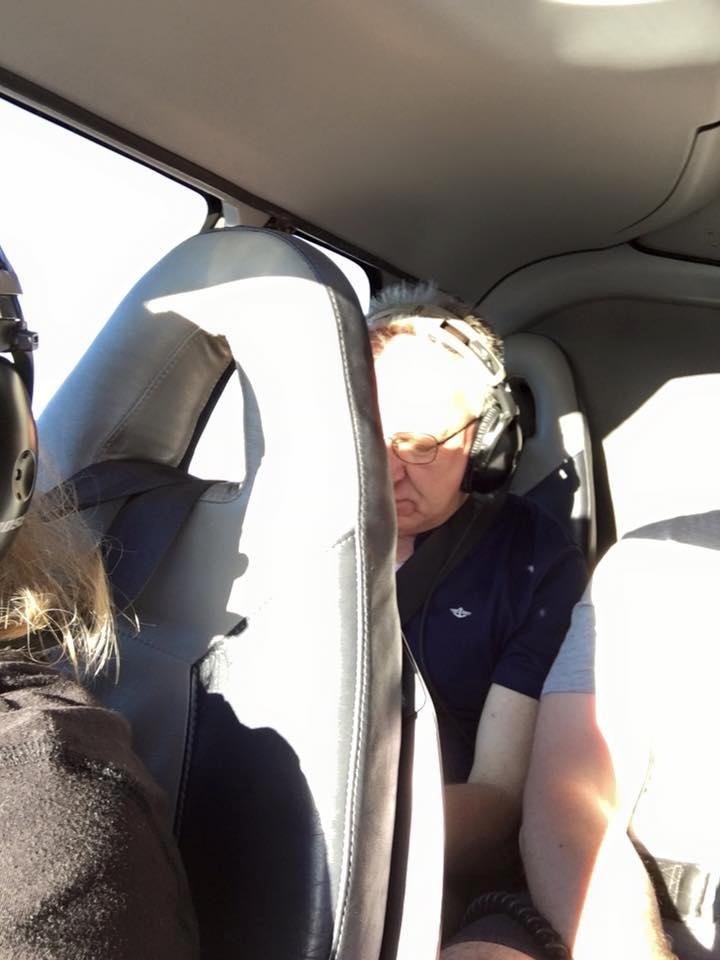 Paul enjoying the helicopter ride in Hawaii