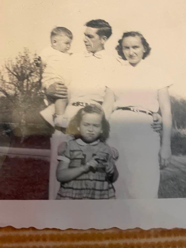 Came across this picture of my sister, Dad and Mom and me ( around 1956). My Mom was a heartbreaker as my Dad says!!