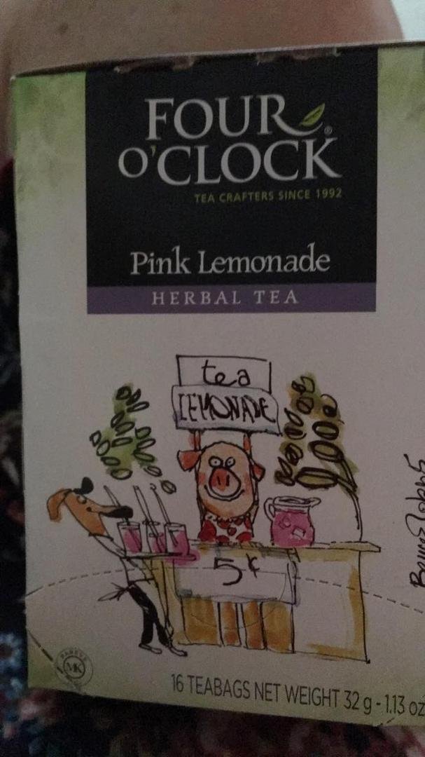 If you like pink lemonade this tea is caffeine free. Steep four bags in one cup of water then add cold water and ice. I added lemon juice and packet of stevia. Bought it at Bulk Barn.