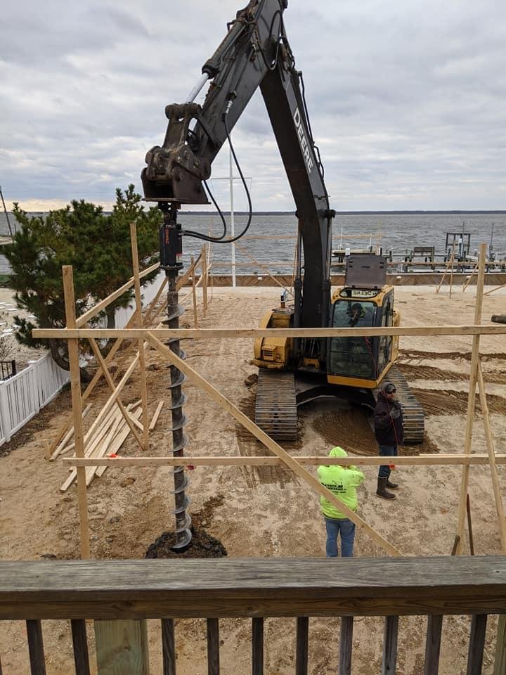 First boring with a nearly 30-foot auger.