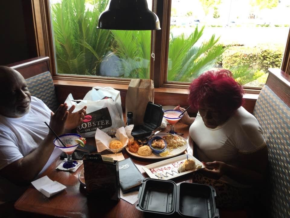 Red Lobster blowing out the candle