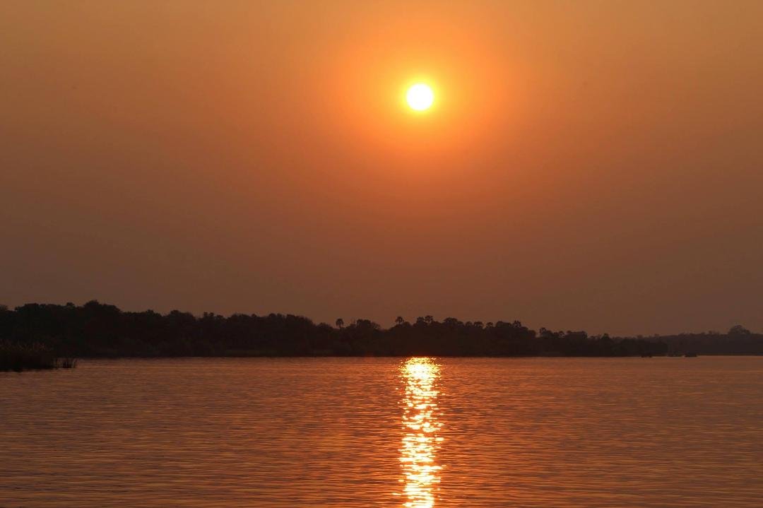 Sunset on the Zambezi river