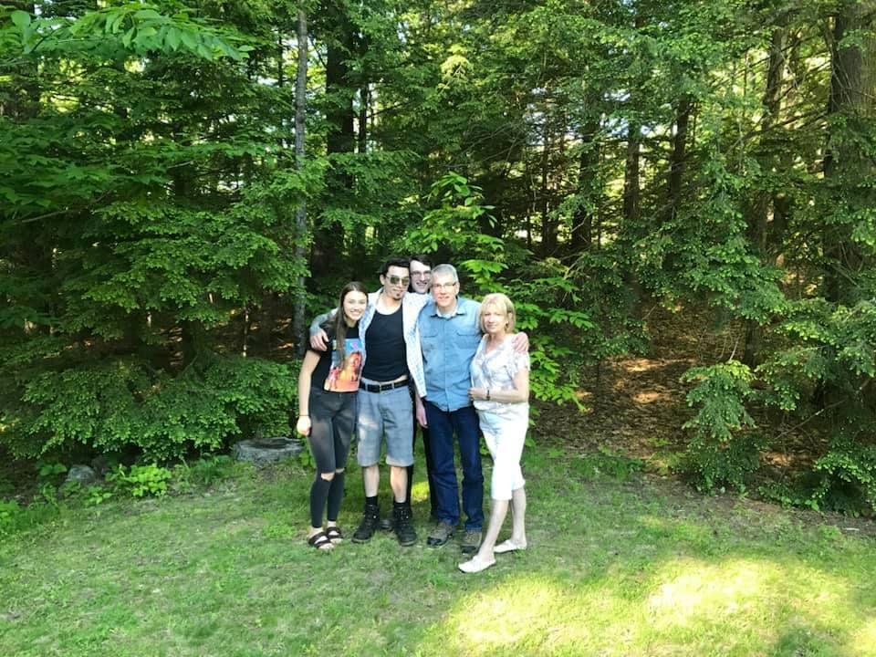 AT Kristie's house with Jackie Sanchez, Ernie Baudler, Jake Baudler and Keenan Baudler.