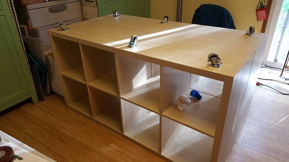 I'm making a new cutting table for the sewing room.  This is the underside.