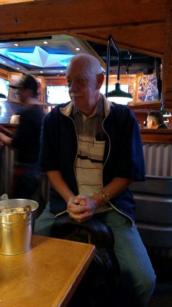 Happy Birthday Sam! Texas Roadhouse put him in the saddle. With John..Betty and me.