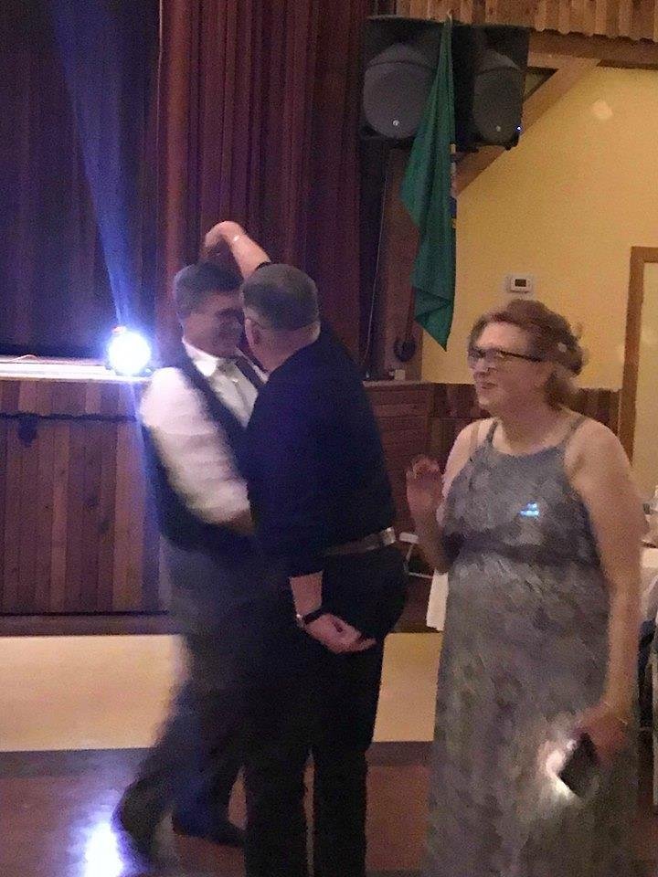 Then we had to get the Minister and Father of the bride dance out of the way.....Notice how he let me lead.