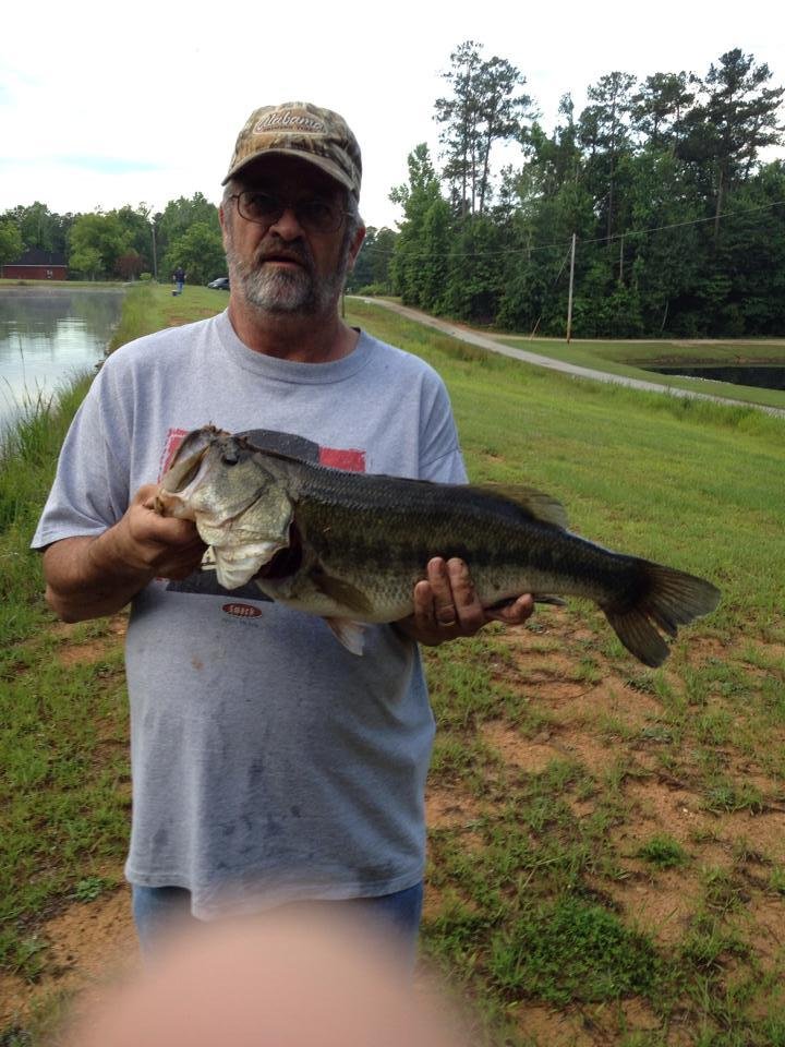 Chris Wood caught this 8 pounder this morning in north Phenix City. He caught a total of eleven fish this morning beating out his son (Cody) and myself.
