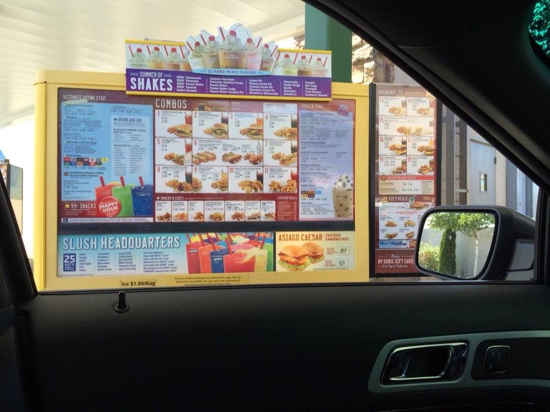 Another first on this vacation. My first (and probably last since I don't do much fast food these days) visit to Sonic. Unfortunately, we didn't get the chick on roller skates as our server.