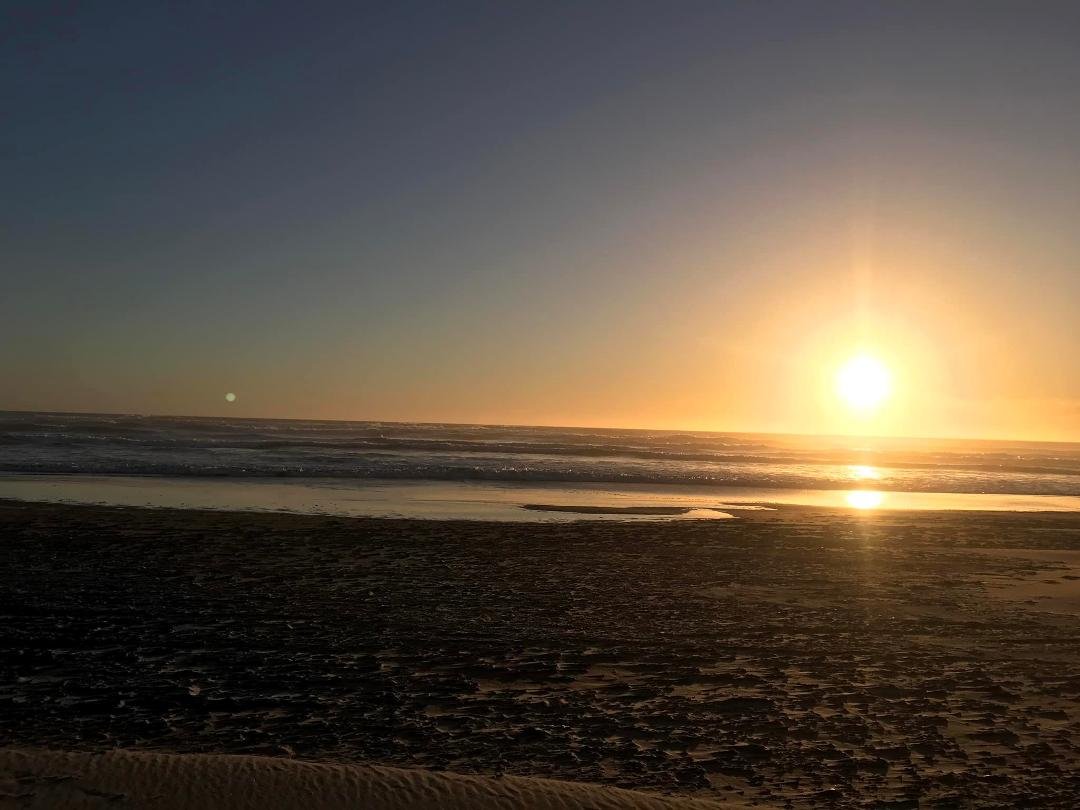 On the beach waiting for sunset