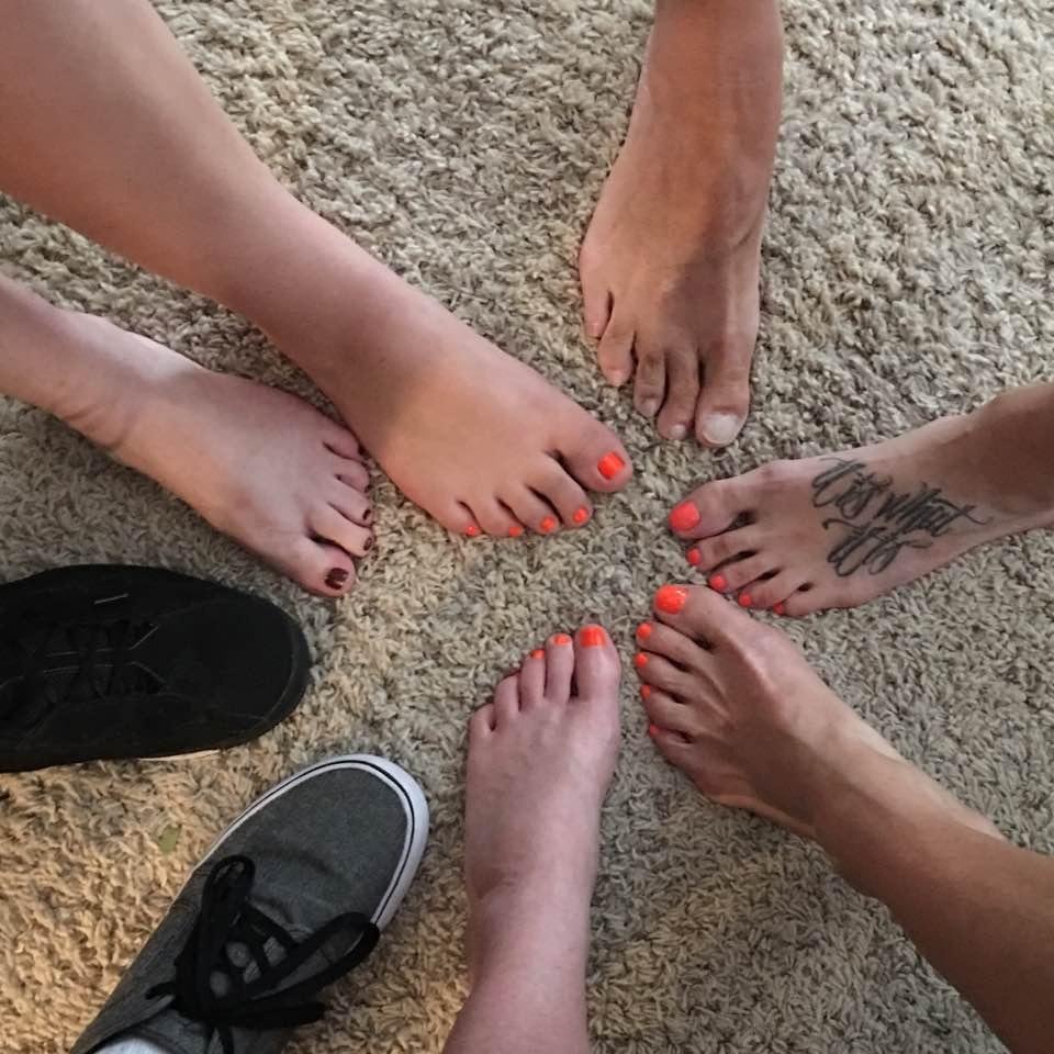 Family OSU foot photo! Girls got pedis