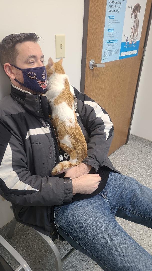 Happy Valentines day to this cat dad.
Ooogle over how he holds the baby at the drs office cause she needed some cuddles.
