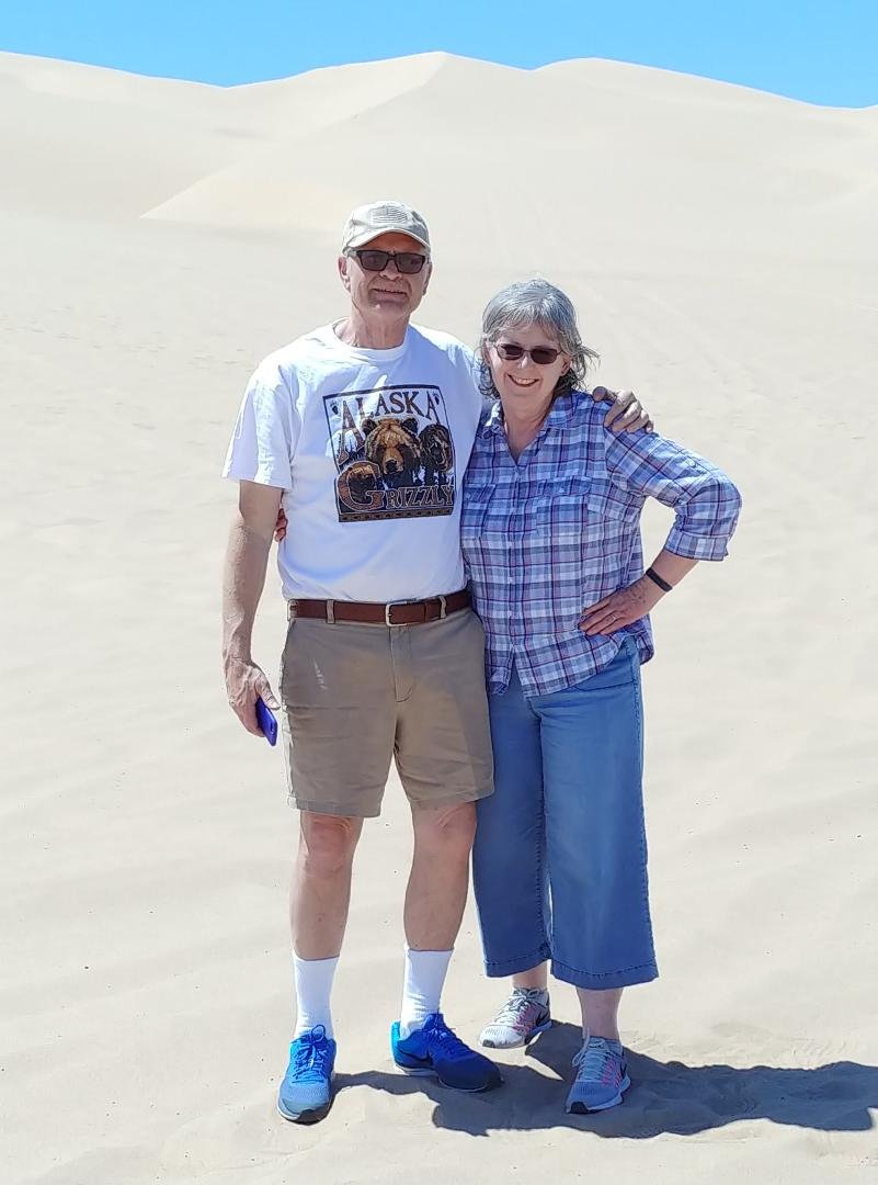 Sand dunes west of Yuma with my girlfriend (wife).