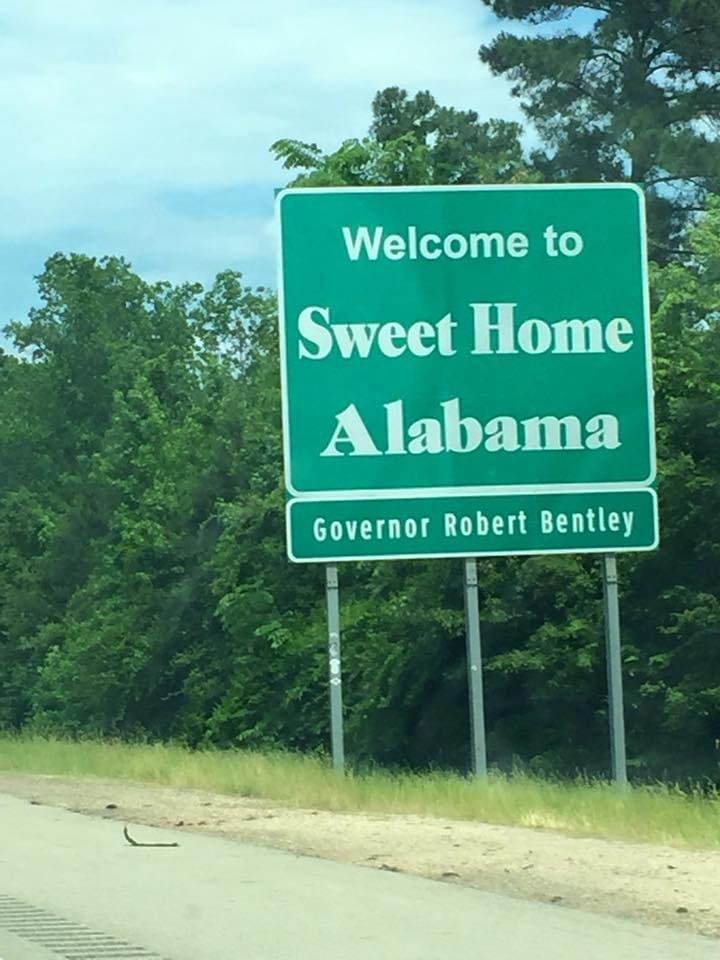 OK we have driven across Mississippi just entering Alabama. Just 3 more states to go