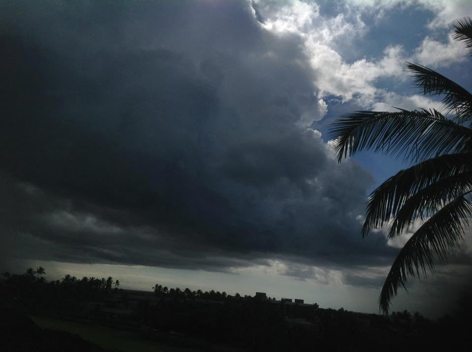 This evening massive cloud formation went away as fast as it came! However, not without some rain being left behind. Strange to see it raining on one end of cloud and the sun shining beautifully on the other end!  In Califo