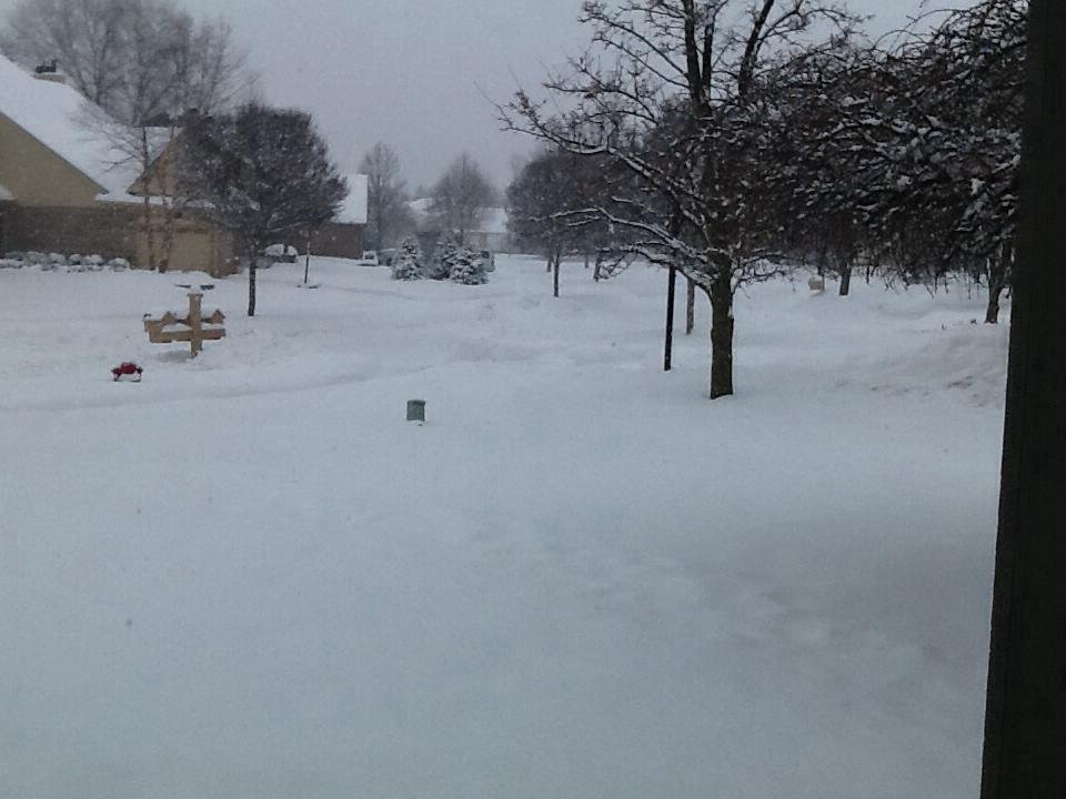 Welcome 2014 with the biggest snow storm since 2005. It has been snowing all day and will not stop until 6am.