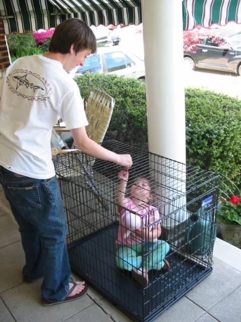 Memories: Eric feeding his little sister Brooke a snack.