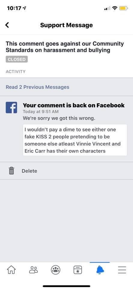 I filed a grievance with FuckBook the reversed their decision and reposted my comment 😂🖕😂🖕😂