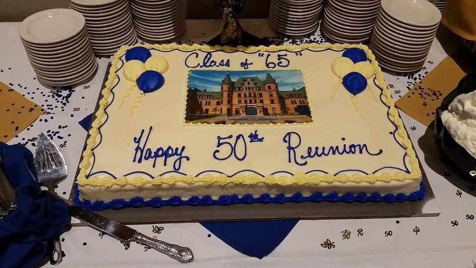 Our class reunion cake. Was a great time of visiting old friends and remembering those that have left us.