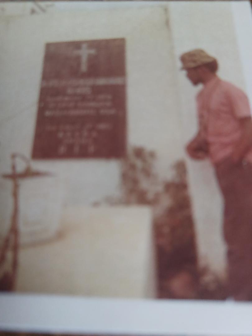 A picture of Dr. Mahmoud El-Kati at the gravesite of Dr. W.E.B. Dubois in Ghana, 1969.
Photo by: Verlena Matey-Keke