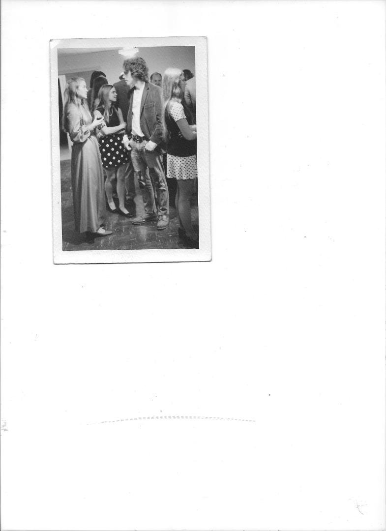 At a wedding reception in the seventies, with Teresa Haliburton, Jan Walker, and Molly Barnett, but don't know whose.