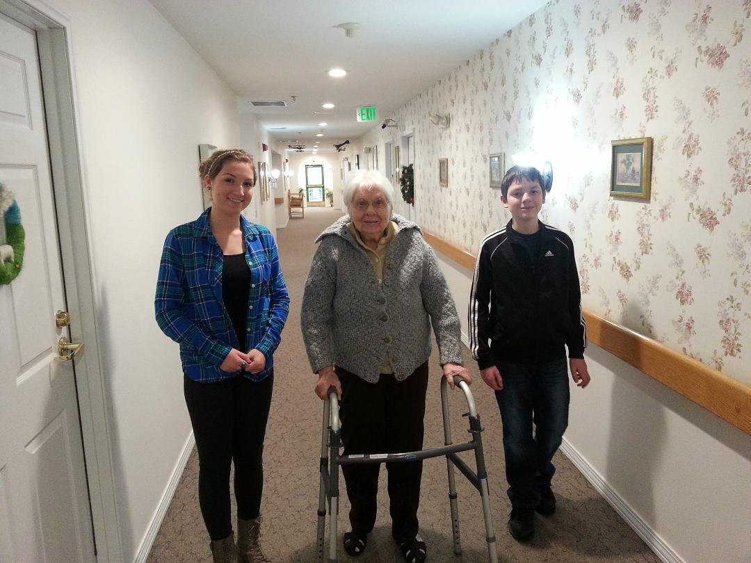 The last photo I took of my mom, on a short stroll with my children just 2 weeks ago.
Sadly, yesterday she departed this life.
Happily, she had a long and satisfying life, and seemed content and at peace with it.