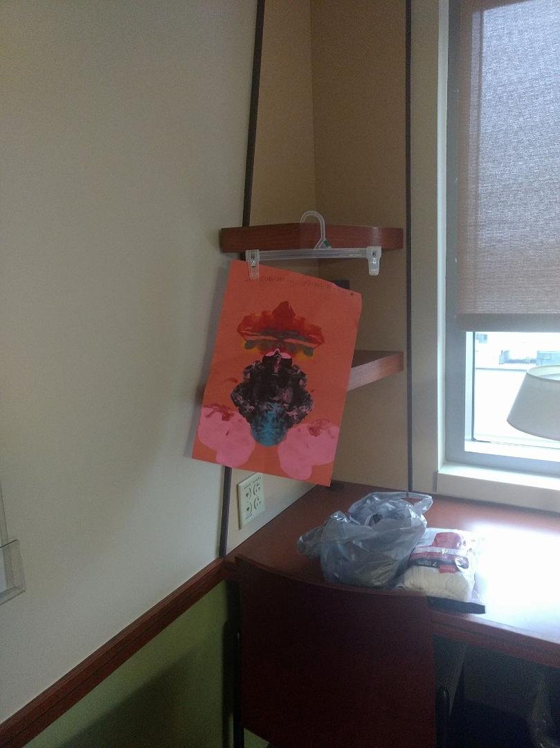 A picture my great grand daughter painted for my hospital room