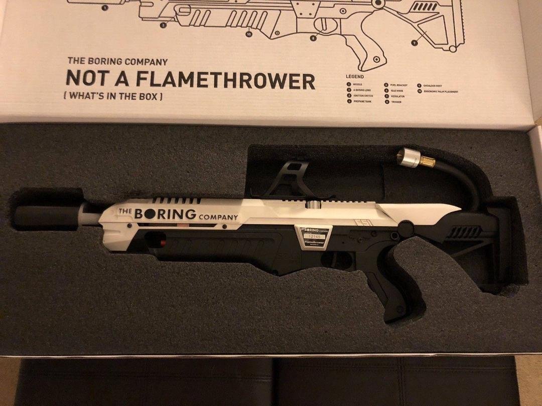 What I want from Santa. The Elon Musk not a flame thrower. Due to shipping regulations against shipping flamethrowers the name was changed to not a flamethrower. In that way when ups ask whats in the box you can honestly sa