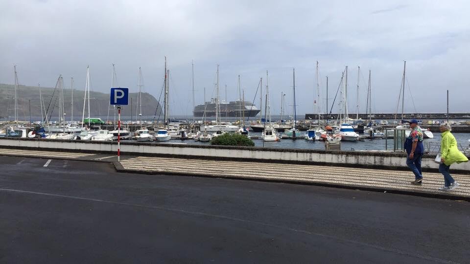 Our ship in the background.