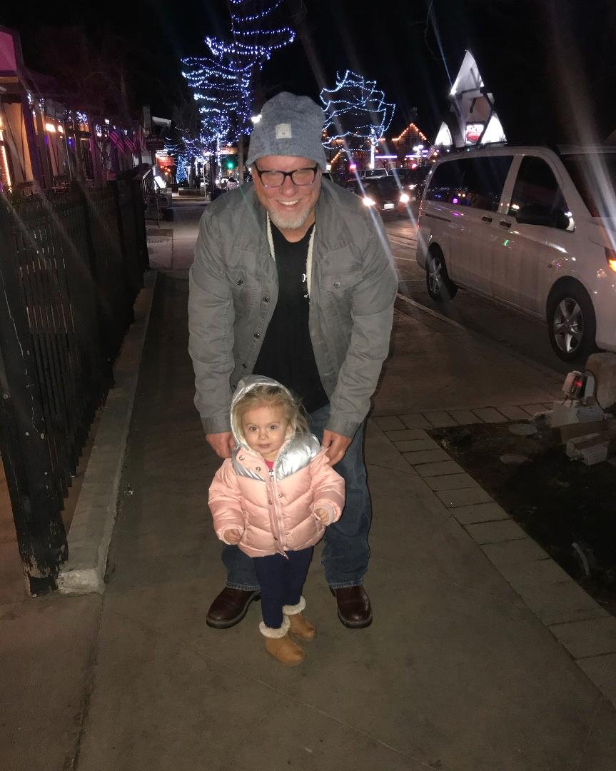 Me and my granddaughter Oakley enjoying Big Bear!
