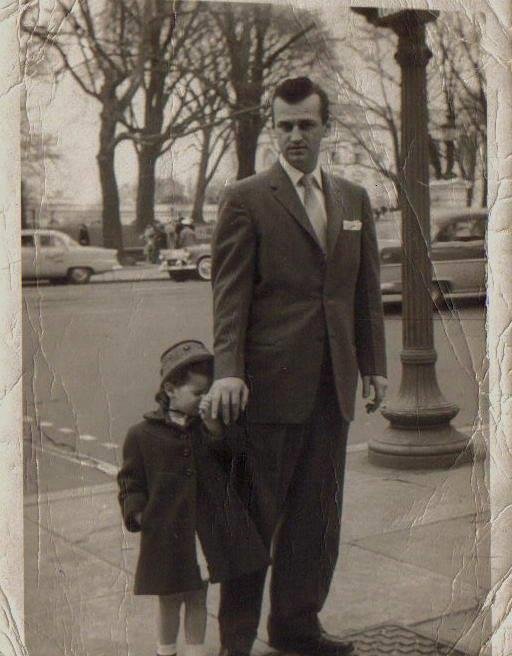 Happy 92nd birthday Dad. Here he is with my sister, Nancy, about 1957, in Washington, DC.