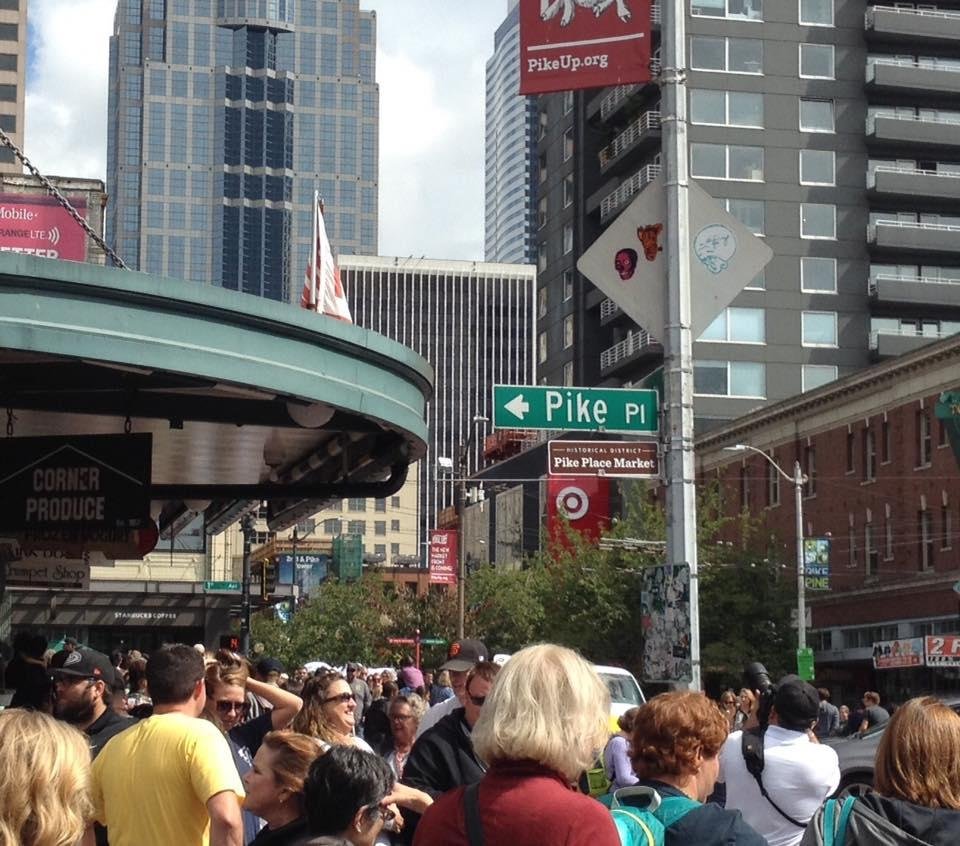 Having fun with the other ten thousand folks that thought it would be a good day to shop.