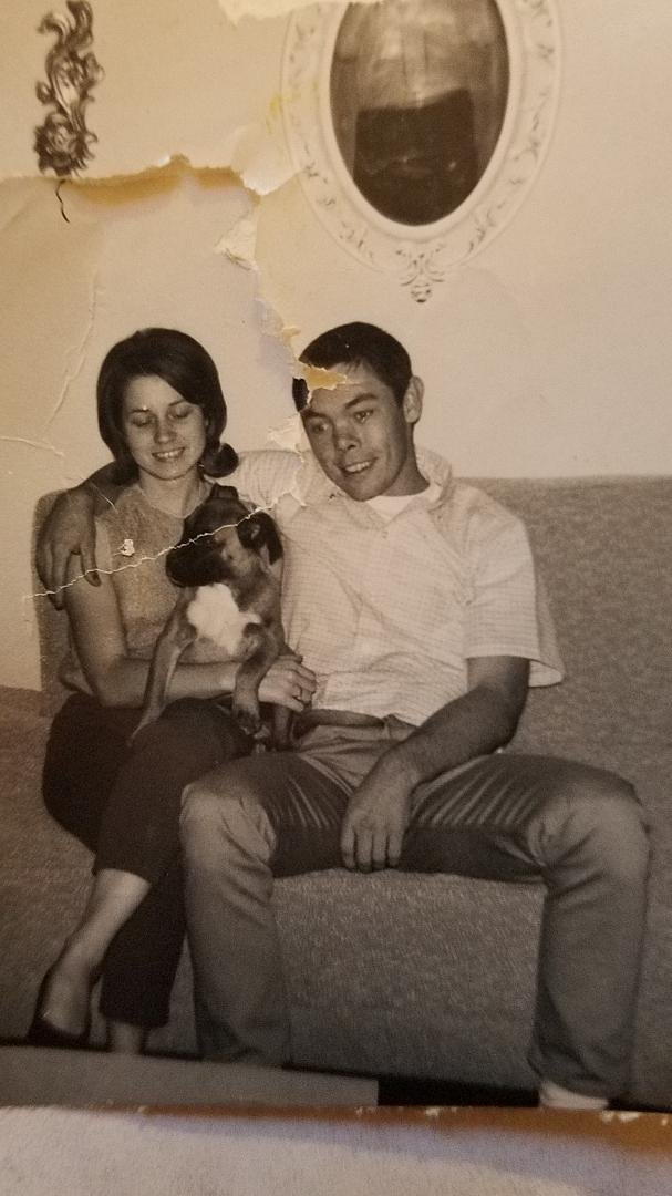 Left to right: Carolyn Bartlett Wolfe, and Robert Clarence Wolfe. Sorry, I do not remember the name of their first child...a little help here please...lol.