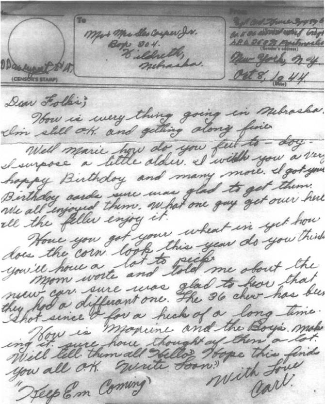 I was cleaning my files in my desk and came across the attached letter from one of my favorites, my mom's brother, Uncle Carl. Enjoy!