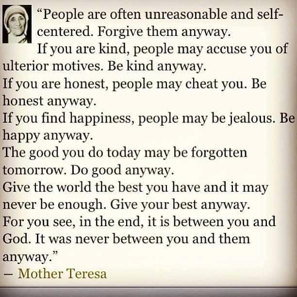 A very wise woman! I love Mother Teresa. 💖