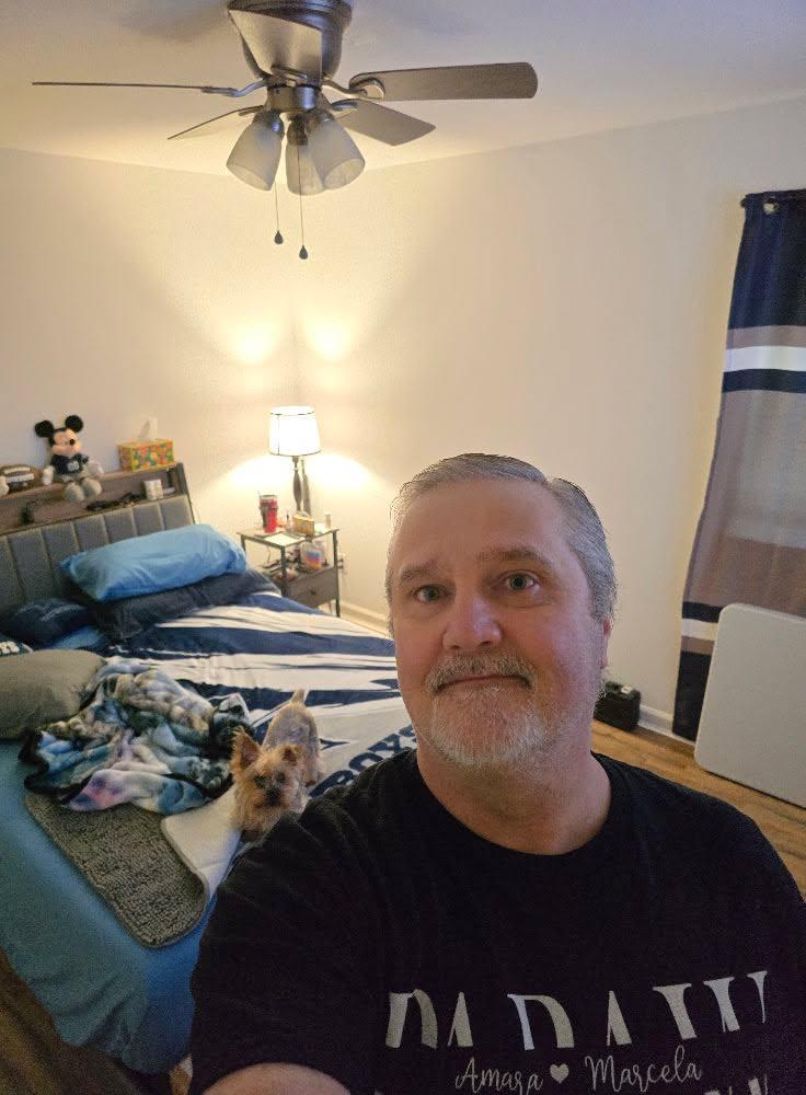 55 years old
5'11"
205 pounds
!!Full head of HAIR!!
*dentures
And still cant find anyone to travel with lol
I guess if I left the house once in a month it might help lol.
