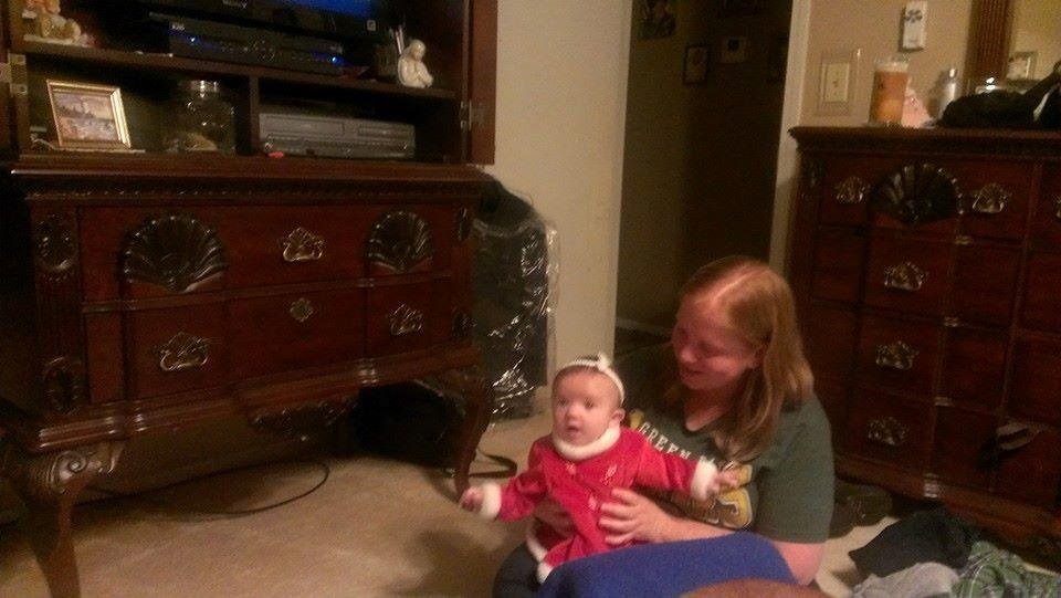 My little Sadie Bug, so precious in her christmas outfit for midnight mass.