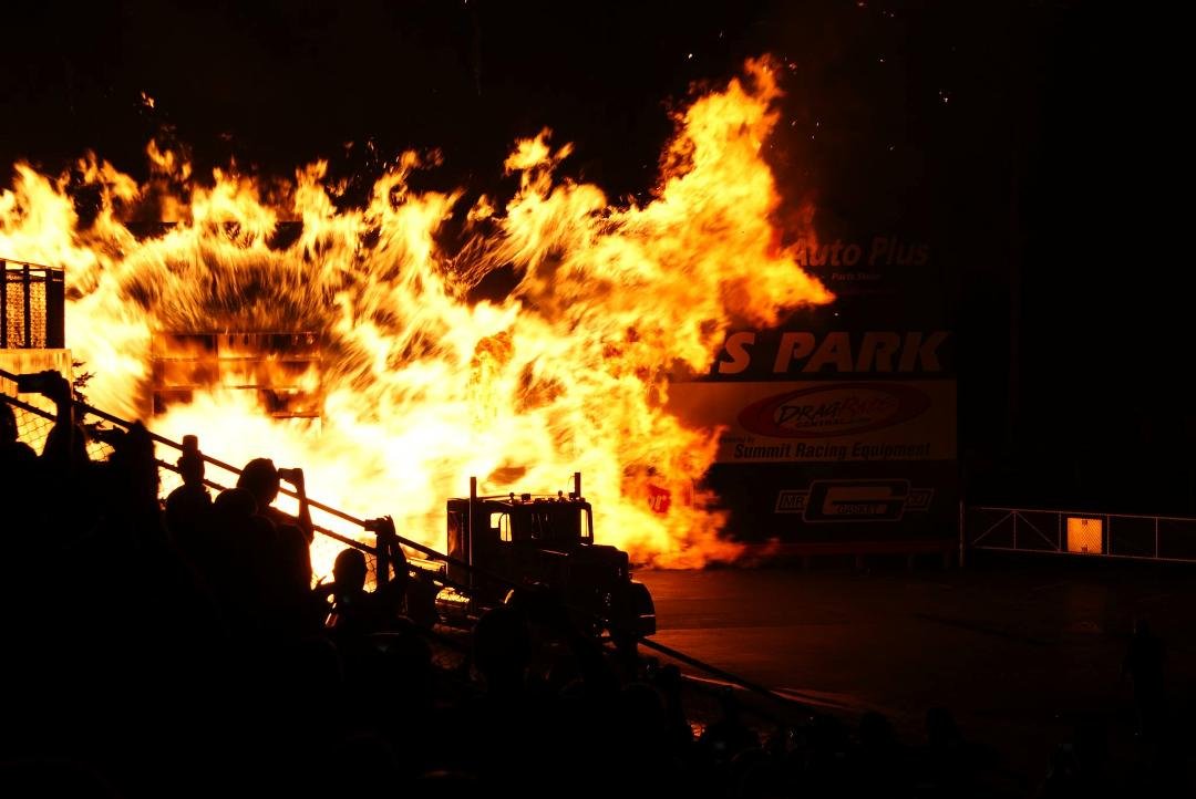 Bob Motz's Jet Truck burning sign