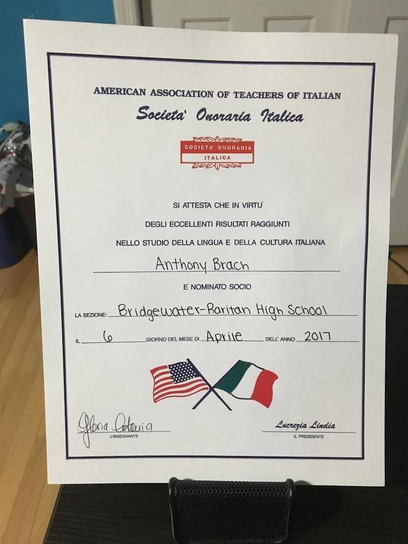 Proud dad moment.....Tony was inducted into the Italian National Honor Society last night.....Great job, bud!!!