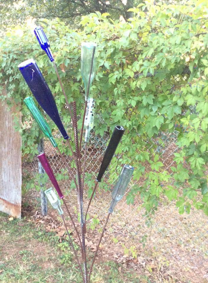 My first bottle tree with the help of Neal Lovvorn,,,thanks Neal and many more to come