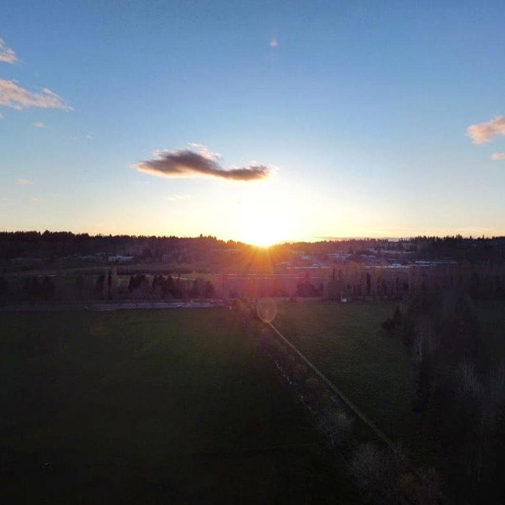 Panorama over 60 acres park in the evening a few days ago