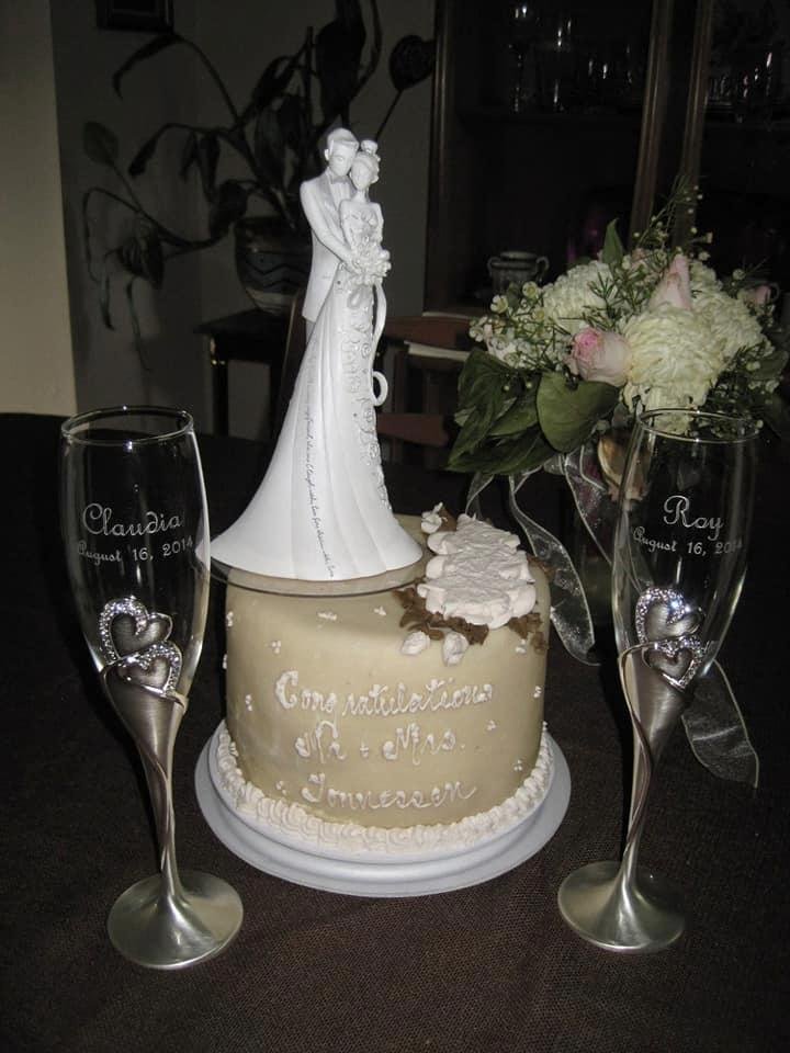Actually part of our Wedding cake of which I did not make.   😎