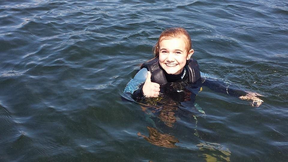 It's a beautiful day to be on the lake... make that in the lake!
