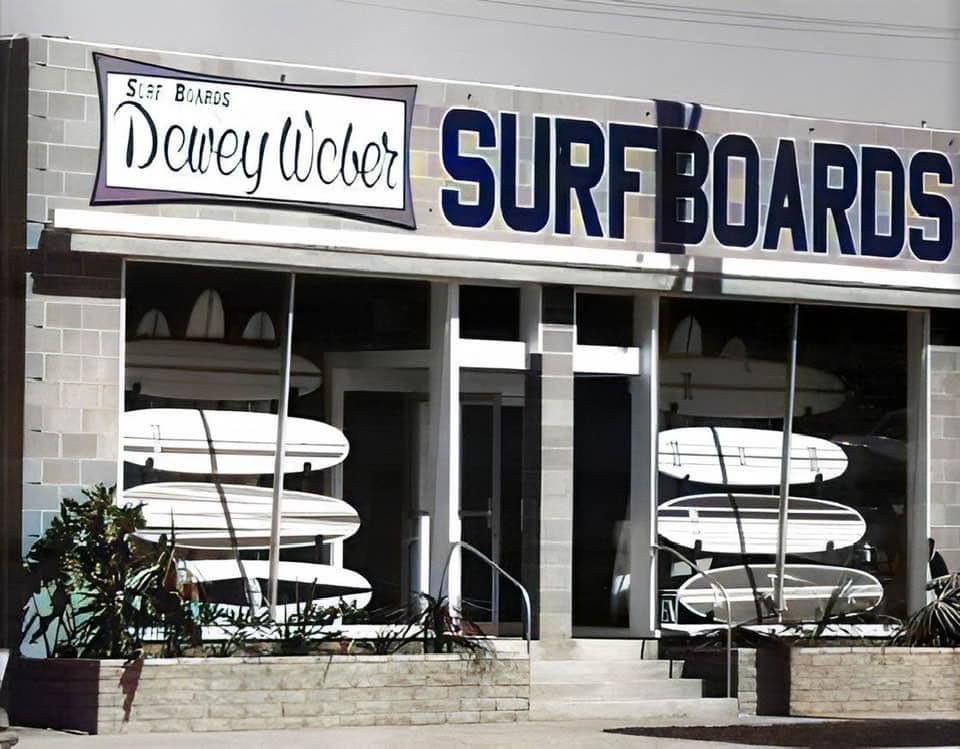Dewey Weber Surfboards in Hermosa Beach, CA back in the day. Today, Hap Jacobs carries on the family tradition.